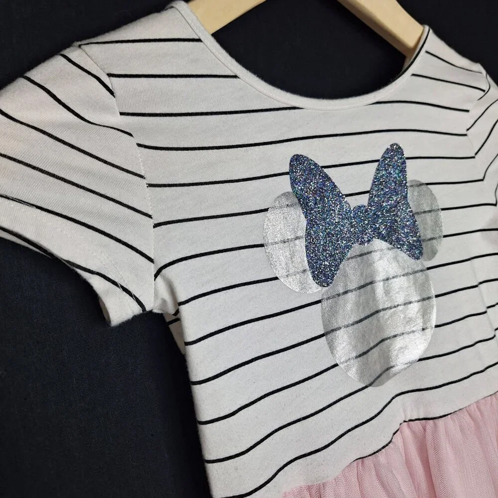 💙 Disney Girls Tulle T-Shirt Dress Size 6 Ballerina Princess Cute Outfit Girly